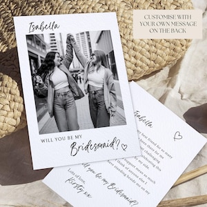 Gepersonaliseerde bruidsmeisje voorstelkaart Will You Be My Bruidsmeisje Fotokaart Bruidsfeest voorstelkaart Geschenkdoos idee Bruidsmeisjesvoorstel