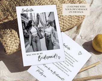 Personalised Bridesmaid Proposal Card Will You Be My Bridesmaid Photo Card Bridal Party Proposal Card Gift Box Idea Maid of Honour Proposal