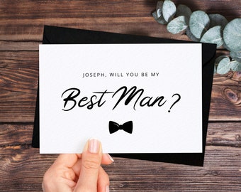 Best Man Proposal Card, Personalised Will You Be My Best Man Card, Groomsman Proposal Card, Usher, Page Boy, Ring Bearer Proposal