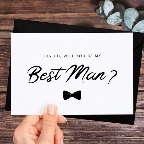 Best Man Proposal Card, Personalised Will You Be My Best Man Card, Groomsman Proposal Card, Usher, Page Boy, Ring Bearer Proposal