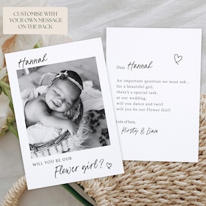 Blumenmädchen Vorschlag Fotokarte, Personalisiert Willst du mein Blumenmädchen sein, Blumenmädchen Geschenkidee, Blumenmädchen Vorschlag Karte Geschenkbox