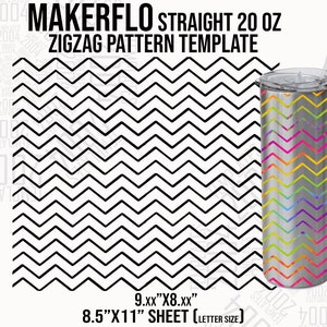 Makerflo Straight Zigzag 20 oz Tumbler Template, Chevron Template, Tumbler 20oz Template, Zigzag Svg, Canva, Psd, Svg, Pdf, Dxf, Png, Doc