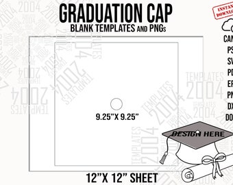 Graduation Cap 9.25x9.25 Inch Template, Blank Graduation Cap blank template, Graduation Cap Svg, Tassel Toppers Template, Svg, Dxf, Doc, Eps