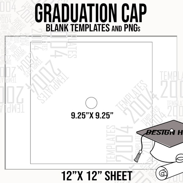 Graduation Cap 9.25x9.25 Inch Template, Blank Graduation Cap blank template, Graduation Cap Svg, Tassel Toppers Template, Svg, Dxf, Doc, Eps