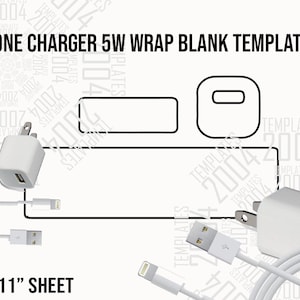 IPhone Charger Template 5W, iPhone Charger Label Svg, Charger Sticker Svg, Docx, Dxf, Png, Pdf, Eps, Canva, Psd