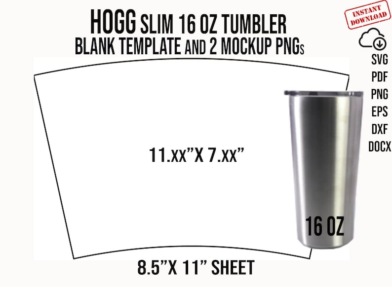 Hogg Bundle 13 Templates for Sublimation Tumblers Svg, Png, Dxf, Docx