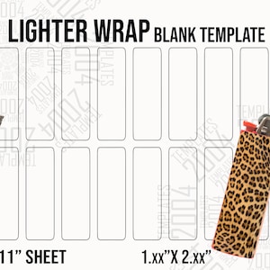 Lighter Wrap Label Blank Template, Lighter Label Template, Lighter Wrapper Template, Lighter Svg, Sublimation 8.5x11 Sheet Svg, Png Dxf Docx