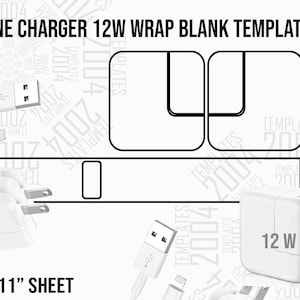 IPhone Charger Template 12W, iPhone Charger Label Svg, Charger Sticker Svg, Docx, Dxf, Png, Pdf, Eps, Canva, Photoshop Psd