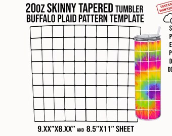 Buffalo Plaid 20oz Skinny Tumbler Template (Digital Download)