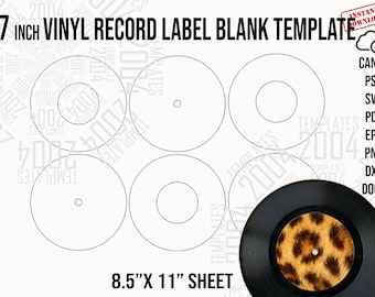 Modèle de label de disque vinyle 7 pouces : autocollant personnalisé (téléchargement numérique)