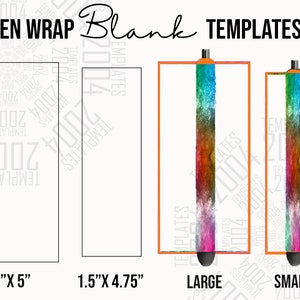 Pen Wrap Template Svg 2 Sizes, Png, Dxf, Pdf Epoxy Pen Wrap Template Svg ,WaterSlide, Joy Glitter Pen, Pen Template, Canva, Psd