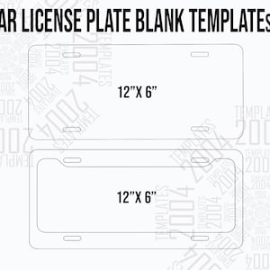 2 plantillas de matrícula y marco para coche, paquete de plantillas para coche, plantilla de matrícula SVG, matrícula de coche, matrícula en blanco