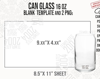 Libbey 16 oz Can Glass Template: SVG, PDF, PNG (Digital Download)