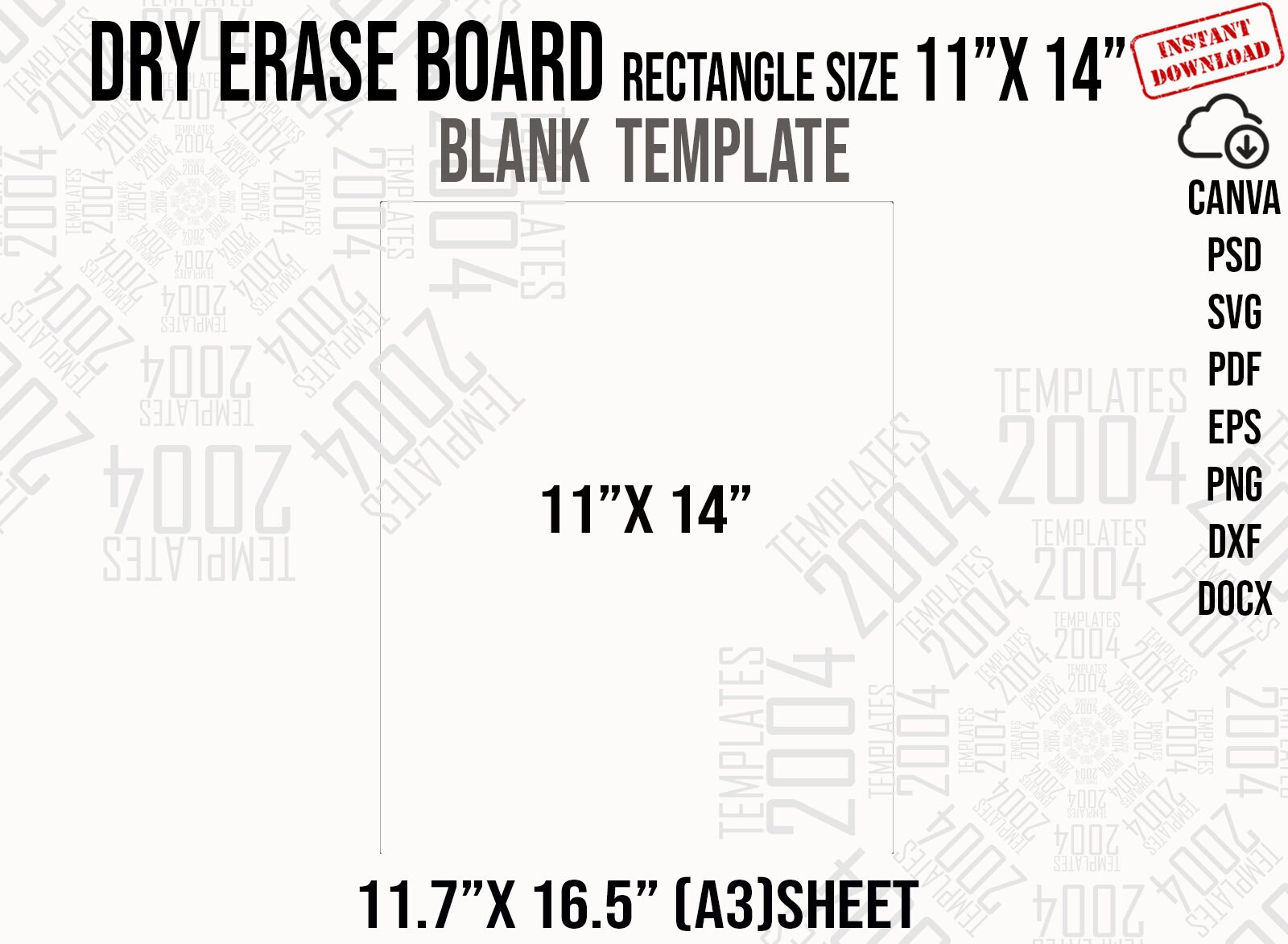 Dry Erase Board Template, 11x14 Inch Dry Erase Board Sublimation Template, White Board Memo magnet Svg, Dxf, Word Docx, Png, Eps, A3 sheet