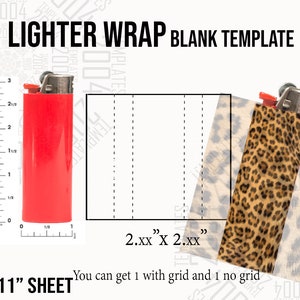 Lighter Wrap Label Blank Template with grid and no grid, Lighter Label Template Lighter Wrapper Template Lighter Svg 8.5x11 Svg Png Dxf Docx