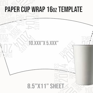 16 Oz Paper Cup Wrap Template: SVG, PDF, PNG (digital Download) - Etsy