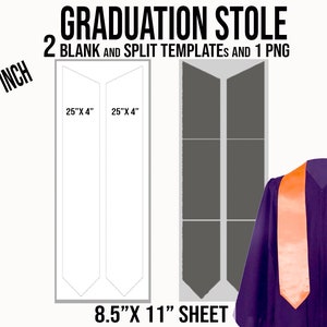 Stole Template, Stole Graduation Custom, 50&quot; Graduation Stole Template, Custom Stole, Graduation Template, DIY Graduation Stole, Docx, Svg