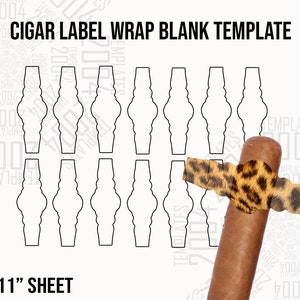 Cigar Label Template, Cigar Wrapper Template, Cigar Wrap Template , Cigar Wrap, Cigar Label, SVG, DXF, Ms Word Docx, Png, Eps