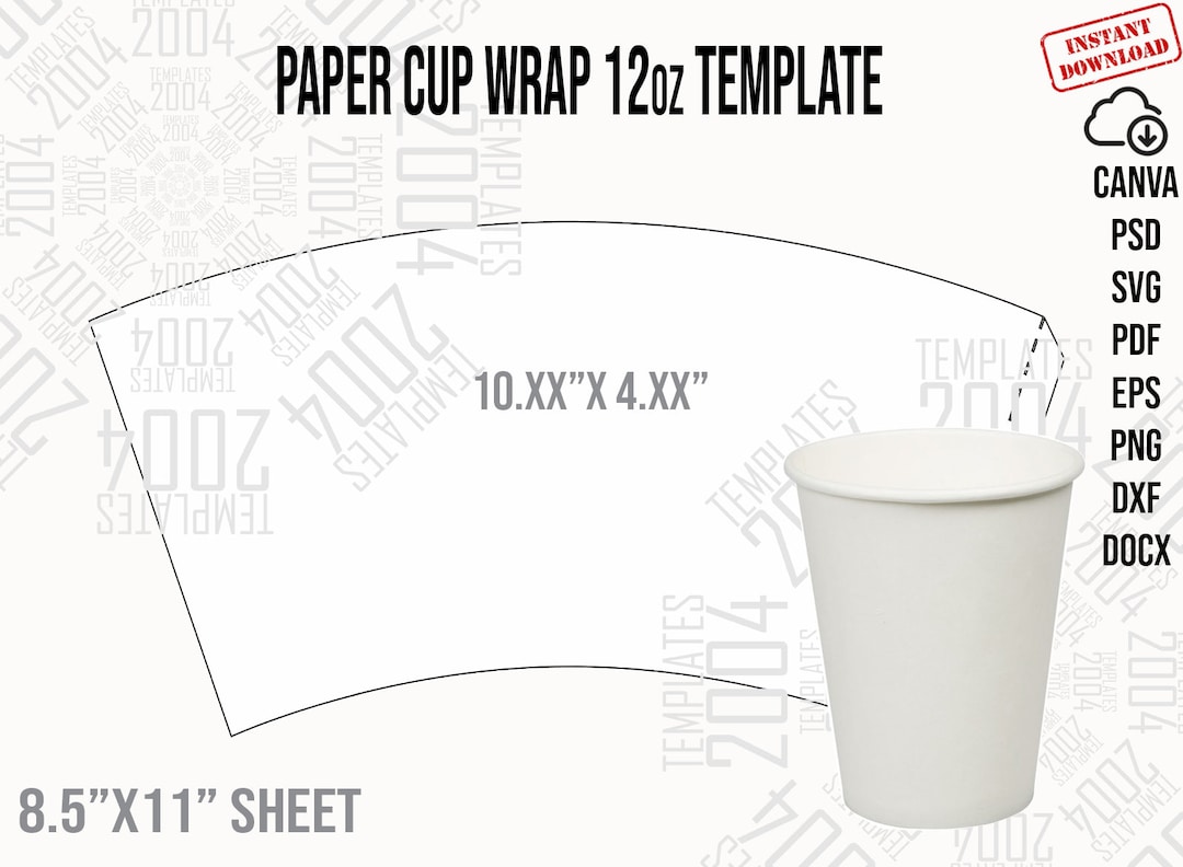 Paper Cup 12 Oz Svg, 12 Ounce Full Wrap, Styrofoam Coffee Cup 12oz ...