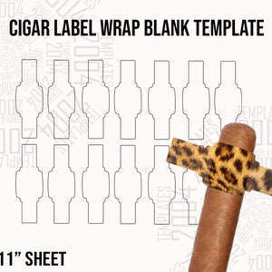 Cigar Label Template, Cigar Wrapper Template, Cigar Wrap Template , Cigar Wrap, Cigar Label, SVG, DXF, Ms Word Docx, Png, Eps