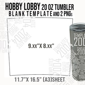 Peut inclure: Un modèle vierge pour un gobelet de 20 onces, mesurant 23 cm sur 20 cm, avec un fond gris et le texte "TEMPLATES 2004" répété en motif. Le modèle est conçu pour s'adapter à une feuille A3 de papier, mesurant 29,7 cm sur 42 cm.