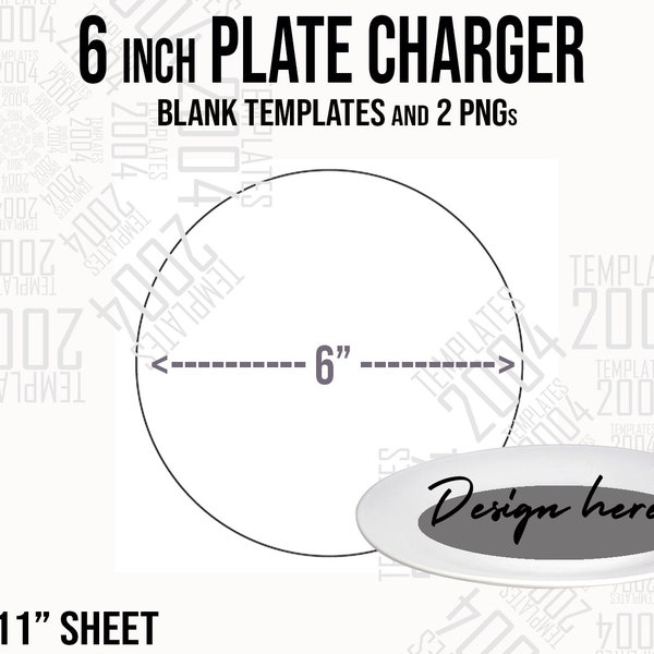 6 inch Plate Charger Template, Charger Plate, Plate Charger Svg, Plate Template, Plate Svg, Decorative Plate, Dxf, Docx, Png, Eps, Canva Psd