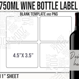 Wine label Template, Wine Label Svg, Wine 750ml Template, Custom Wine Label, Custom Label, Wine Label Template, 3.5x4.5, Canva, Psd, Svg Pdf