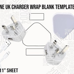Iphone UK Adapter Charger Template, Iphone UK Charger Label, Charger Sticker, UK Charger Wrap Template Svg Docx Dxf Docx Eps Png, Canva, Psd