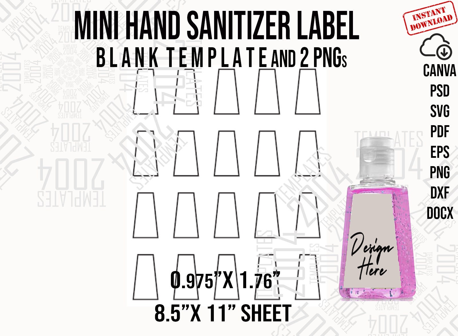 Mini Hand Sanitizer Label Template, Hand Sanitizer Labels Svg, Hand Sanitizer Labels Template, Real Foil Hand Sanitizer Svg Docx Dxf Eps Png