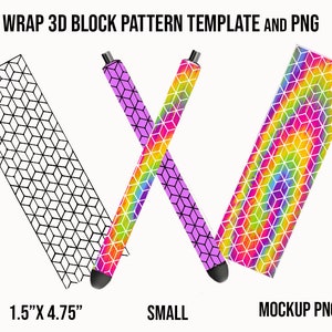 Pen Wrap Template, 3D Block Pattern Template Svg, Pen Wrap 3D Block Pattern Template, 3D Block Template Png, Dxf, Epoxy, Water Slide, Svg