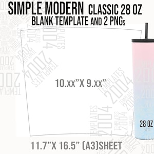 Simple Modern Classic 28 oz Svg, Tumbler template, Simple Modern Svg, Full Wrap for SIM, Simple Modern 28oz Template, Canva, Psd, Svg, Docx