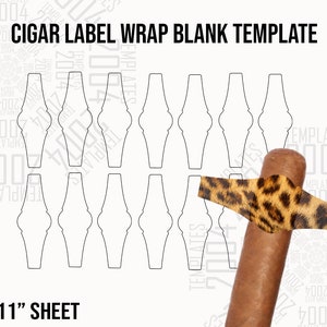 Cigar Label Template, Cigar Wrapper Template, Cigar Wrap Template , Cigar Wrap, Cigar Label, SVG, DXF, Ms Word Docx, Png, Eps