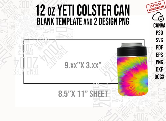 YETI 12 Oz Colster Template: Personalized Design (digital Download
