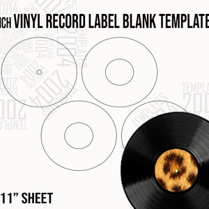 Vinyl Record 12 Inches Label, Vinyl Record label Template, Record Label Sticker, Vinyl Template, Custom Vinyl Label, Canva, Psd, Pdf Eps SVG