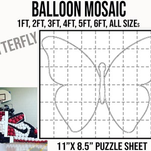 Modèle de mosaïque de ballons papillon : décoration DIY (PDF)