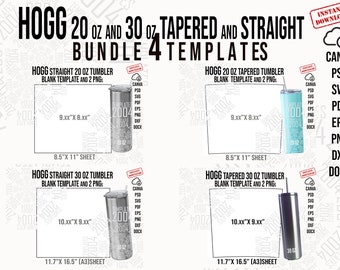 Hogg Tumbler Template Bundle: 20oz & 30oz Straight/Tapered (Digital Download)