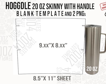20oz Hogg Skinny Tumbler Template: Full Wrap Design (Digital Download)