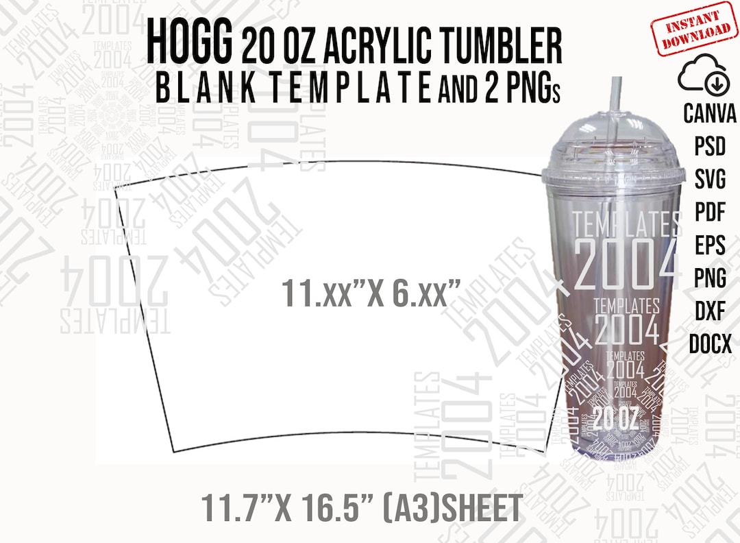 Hogg Acrylic 20oz Svg, Hogg 20 Oz Acrylic Svg, Full Wrap for Acrylic