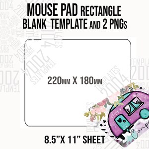 Rectangle Mouse Pad template, Mouse Pad Svg, Mouse Mat for Sublimation Template, 220x180mm SVG, Dxf, Word Docx, Png, Eps, 8.5&quot;x11&quot; sheet