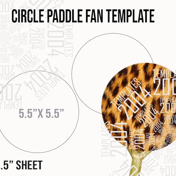 Paddle Circle Fan Template, Paddle Template, Paddle Fan Template, DXF, PNG, SVG, Docx, Eps, Pdf 8.5x11" sheet, Printable, Instant Canva, Psd