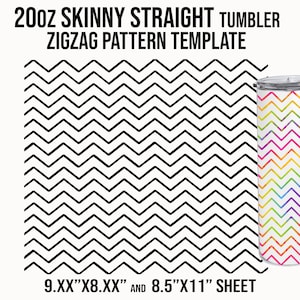 Zigzag 20oz Skinny Straight Template, Tumbler Wrap Svg, Tumbler Template, 20 oz Skinny Tumbler Template, Zigzag Svg, Tumbler Template Svg