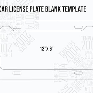 Car License Plate Template, Car License Plate, Blank License Plate Template, Car accessories, Car Plate For Sublimation Svg, Dxf, Png, Docx
