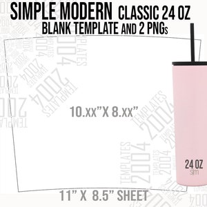 Simple Modern Classic 24 oz Svg, Tumbler Template, Simple Modern Svg, Full Wrap for SIM, Simple Modern 24oz Template, Canva, Psd, Svg, Docx
