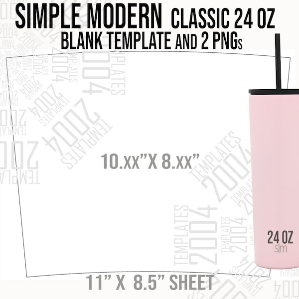 Simple Modern Classic 24 oz Svg, Tumbler Template, Simple Modern Svg, Full Wrap for SIM, Simple Modern 24oz Template, Canva, Psd, Svg, Docx