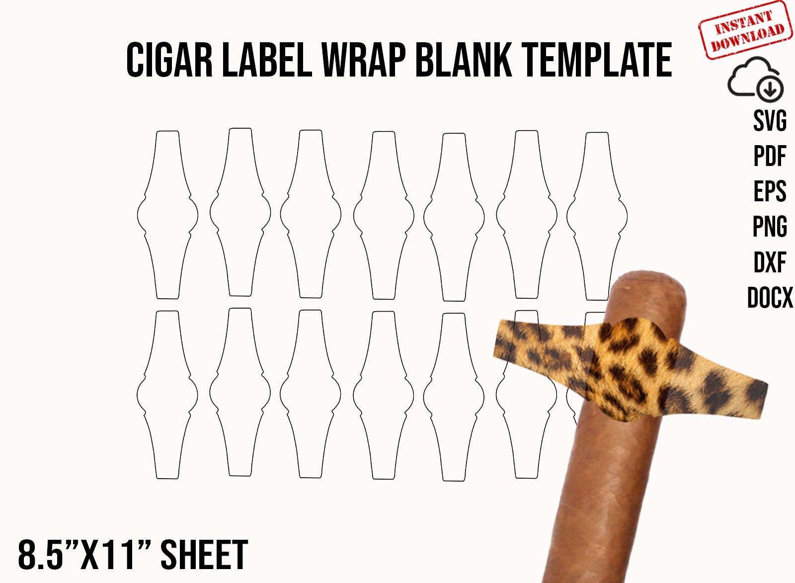 Cigar Label Template Cigar Wrapper Template Cigar Wrap - Etsy