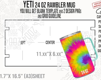 YETI Rambler Mug 24 Oz Template, Yeti Mug Svg, Mug 24oz Template, Personalized Tumbler design Canva, Psd, Svg, Png, Docx, Eps, Dxf