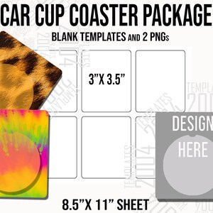 Car Cup Coaster Package Template, Car Cup Coaster Svg, Car Cup Coaster Package , Car Coasters, Svg, Dxf, Docx, Pdf, Eps Sublimation 11&quot;x8.5&quot;