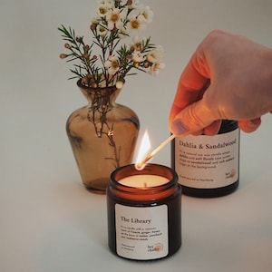 Small scented candle THE LIBRARY soy wax candle book candle gift book lover Christmas gift bookworm - handmade vegan Germany