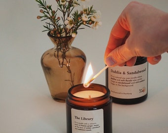 Small scented candle THE LIBRARY soy wax candle book candle gift book lover Christmas gift bookworm - handmade vegan Germany