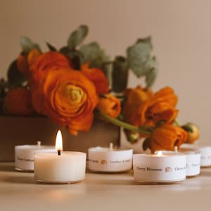 Sparkling Roses eco tea lights - scented tea lights - gift set for her - floral scented candle - home decoration autumn